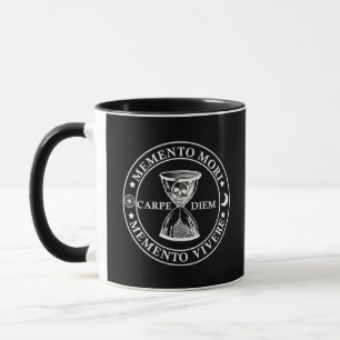 Caneca Frase em Latim - Memento Mori Memento Vivere