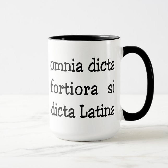 Caneca Frase Latin engraçada, slogan (Direita)