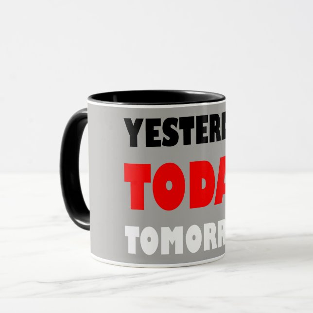 Caneca Frase original de palavras positivas design de tex (Frente Esquerda)