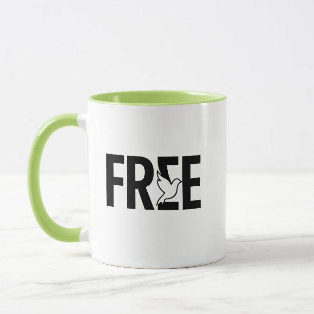 Caneca Free Typography Dove Symbol Design (Esquerda)