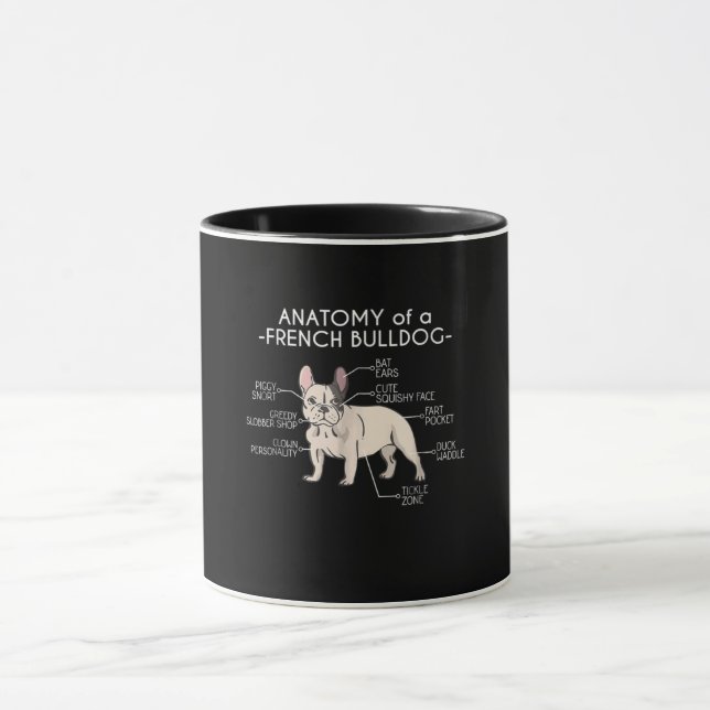 Caneca French Gift | Anatomia De Um Bulldog Francês (Centro)
