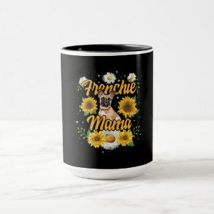 Caneca Frenchie Mama French Buldog Dog Sunflower