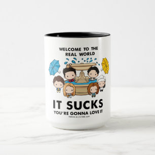 Caneca FRIENDS™ Bem-vindo ao Mundo Real Chibi