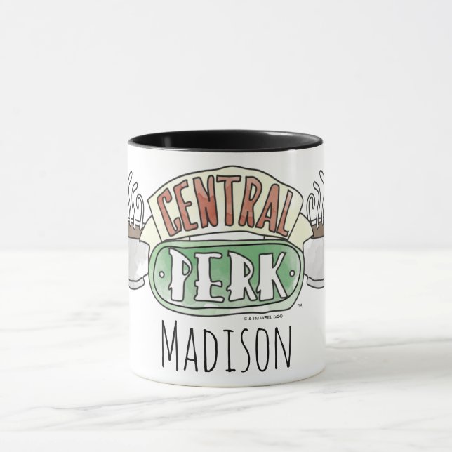 Caneca FRIENDS™ | Logotipo de Central Perk em Aquarela (Centro)