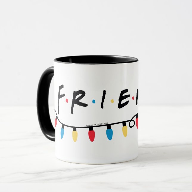 Caneca FRIENDS™ | Luzes de Natal Logo (Frente Esquerda)