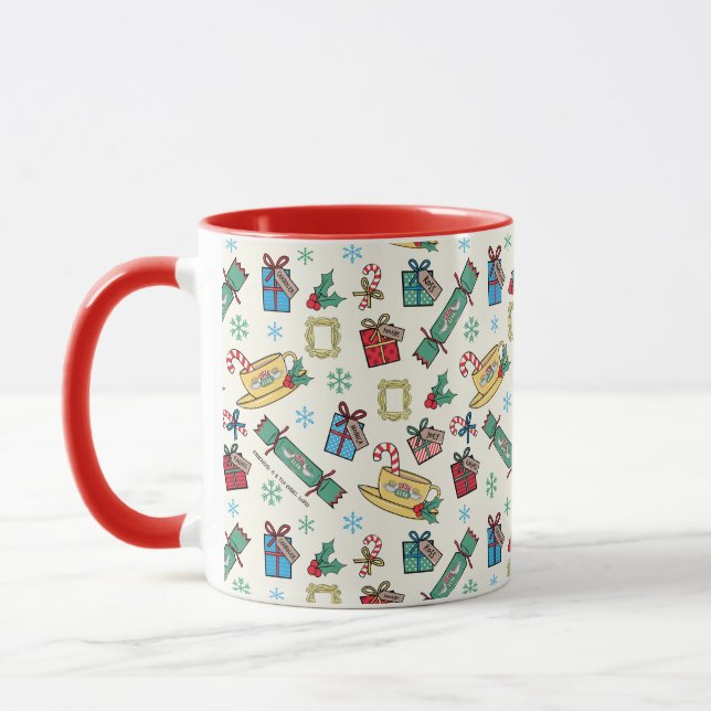 Caneca FRIENDS™ | Padrão de Ícone de Natal (Esquerda)
