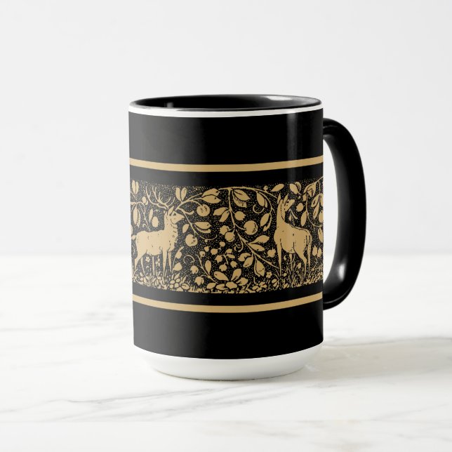 Caneca Frisa de Folhagem com Cervos da Era Vitoriana (Frente Esquerda)