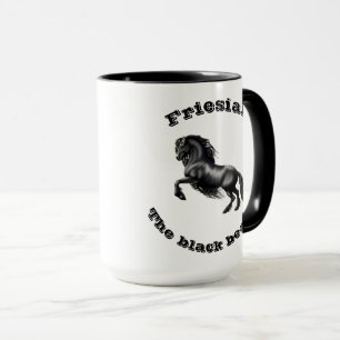 Caneca Frisão, cavalo preto do garanhão, a beleza preta