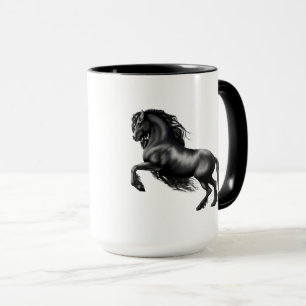 Caneca Frisão, cavalo preto do garanhão, a beleza preta