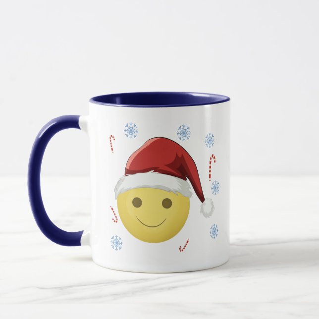 Caneca Fröhlicher Weihnachts-Smiley (Esquerda)