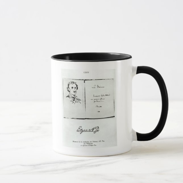 Caneca Frontispício de "Les Poemes" por Edgar Allan Poe (Direita)