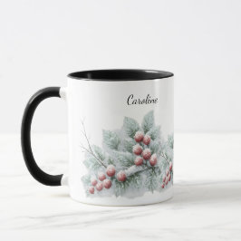 Caneca Frosted Winter Berry and Spruce Botanical Holiday