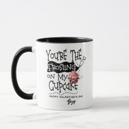 Caneca "Frosting On My Cupcake" Citação de Amor para o Di