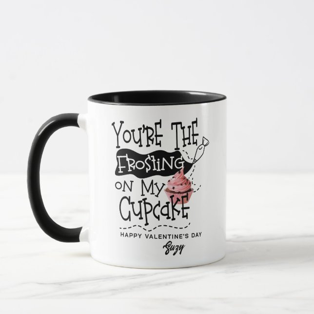 Caneca "Frosting On My Cupcake" Citação de Amor para o Di (Esquerda)