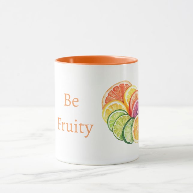 Caneca Fruta cítrica laranja seja frutada (Centro)