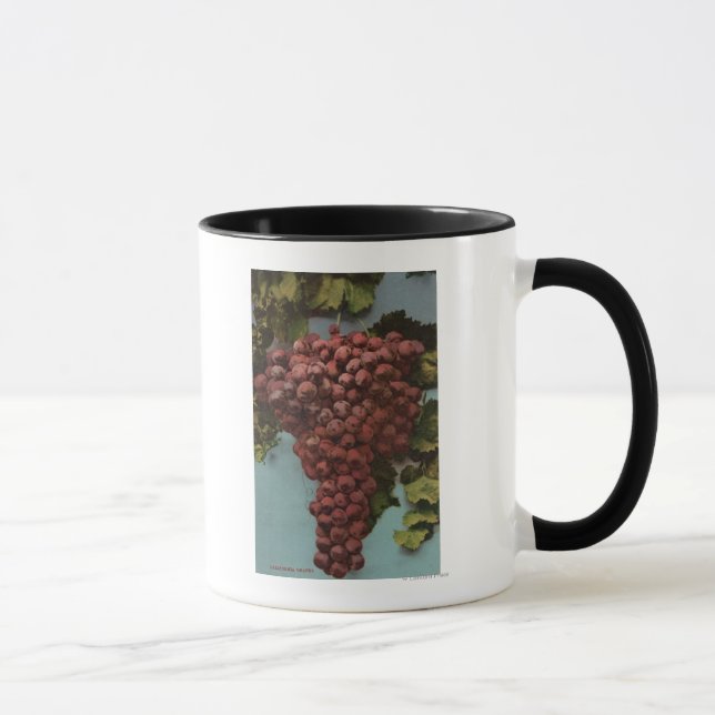 Caneca Fruta Cromo Lithógrafo de Uvas da Califórnia (Direita)