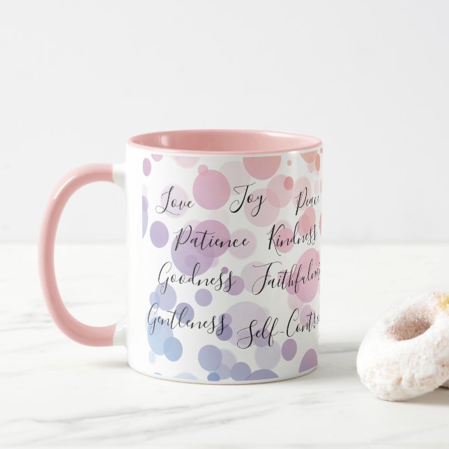Caneca Fruta da Bíblia do Espírito Citação Versa Cristã (Com Donut)