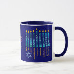 Caneca Fruta HANUKKAH do Espírito<br><div class="desc">Na moda HANUKKAH Fruta da caneca de café Espiritual, especialmente projetada com a menorah de Chanucá e a nove dádiva do Espírito da fé cristã: amor, alegria, paz, longo sofrimento, bondade, bondade, fidelidade, autocontrole. No canto inferior esquerdo está uma estrela simples de David. A design é repetida frente e trás,...</div>