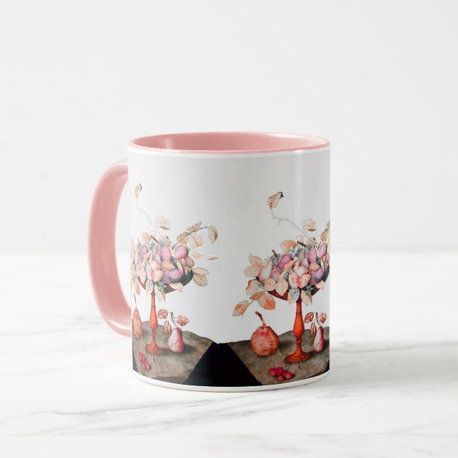 Caneca FRUTAS Da SEASON Ainda Vidas Jasminas, Ameixas, Pe (Frente Esquerda)