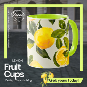 Caneca Frutas - Lã cerâmica de Design de limão