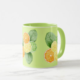 Caneca Frutas tropicais - Laranjas, limões, Limões em ver