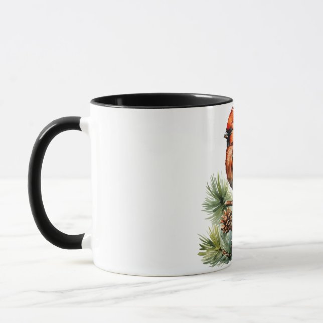 Caneca Frutas Vermelhas Vibrantes com Folhas Verdejantes (Esquerda)