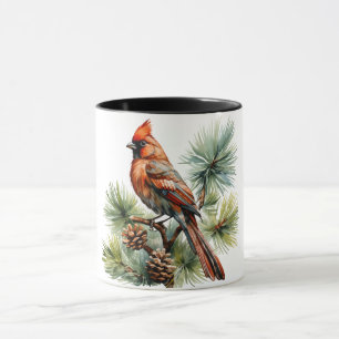 Caneca Frutas Vermelhas Vibrantes com Folhas Verdes Exube