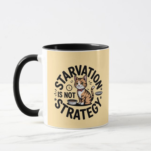 Caneca Fuel Your Hustle: Starvation is Not Strategy Funny (Esquerda)