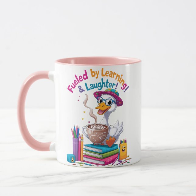 Caneca Fueled by Learning Goose Mug – Back to School Fun (Esquerda)