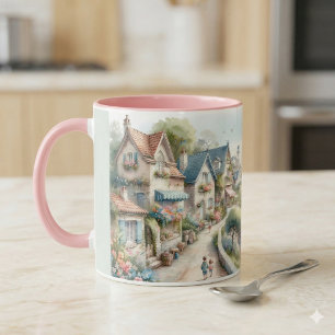 Caneca Fuga para uma Vila de Cottage Costeiro Pastel