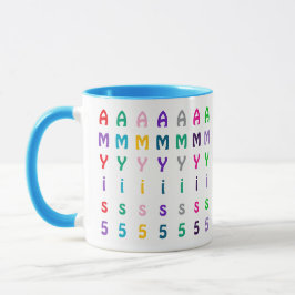 Caneca Fun Colorful Custom Monogram, Name or Age