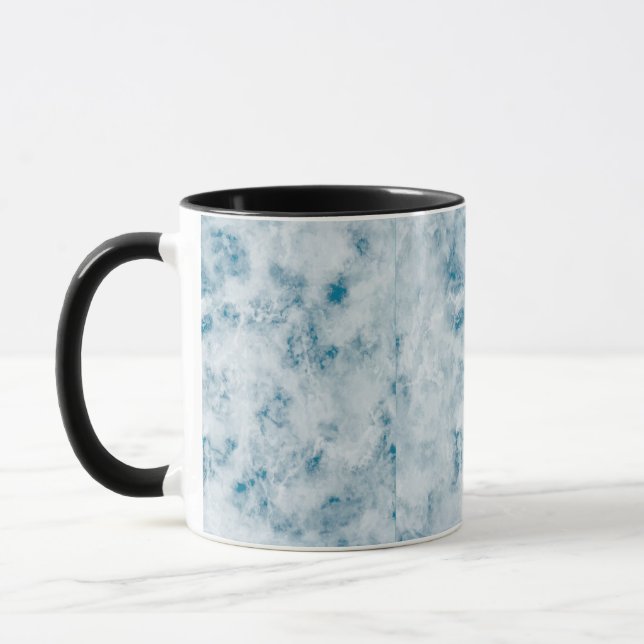Caneca Fundo azul de mármore da textura (Esquerda)