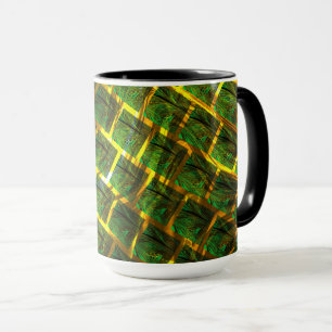 Caneca Fundo com imagem verde dourada?