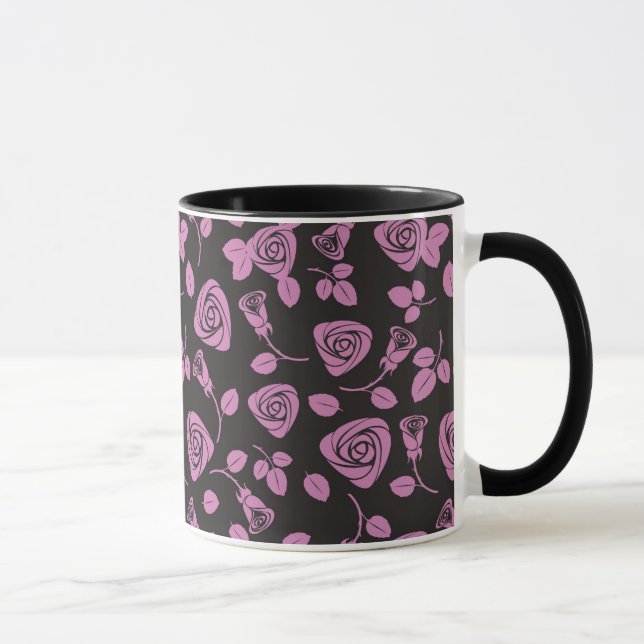 Caneca Fundo cor-de-rosa floral (Direita)