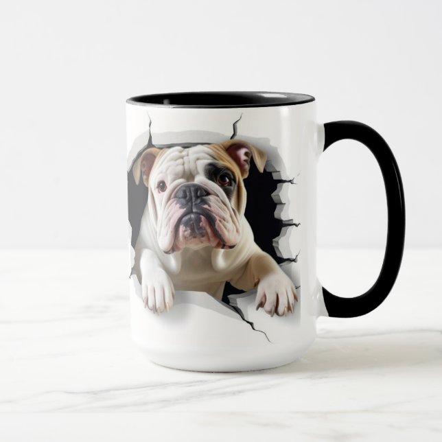 Caneca Fundo de buldogue bonito (Direita)