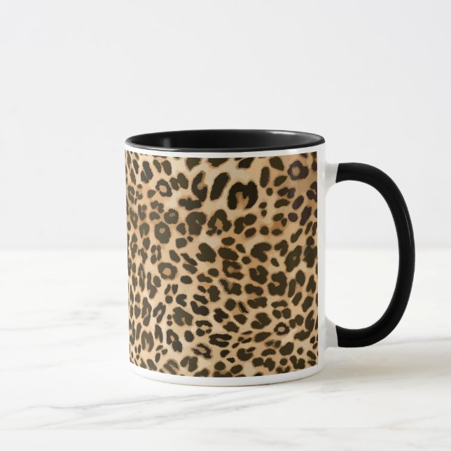 Caneca Fundo de Impressão do Leopardo (Direita)