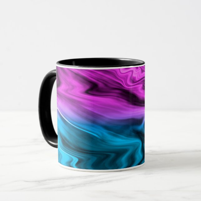 Caneca Fundo desfocado moda carmesim e azul  (Frente Esquerda)
