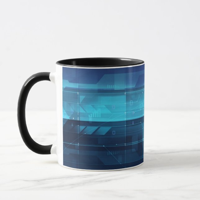 Caneca Fundo digital da alta tecnologia (Esquerda)