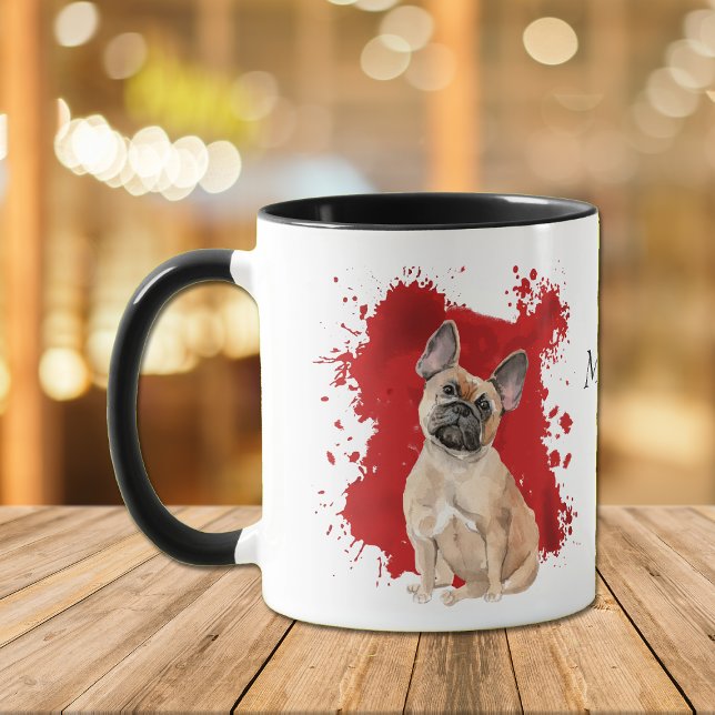 Caneca Fundo do Bulldog Vermelho Abstrato (Criador carregado)