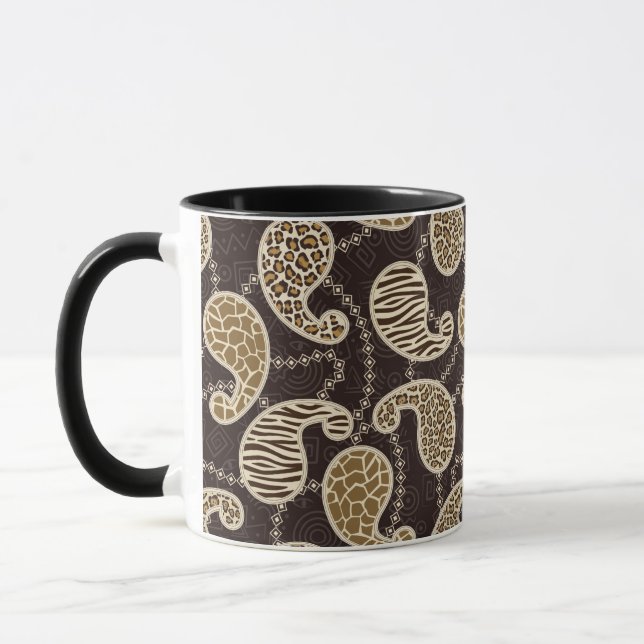 Caneca Fundo do estilo de Paisley (Esquerda)