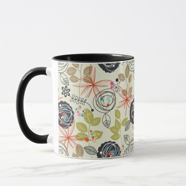 Caneca Fundo floral 2 (Esquerda)