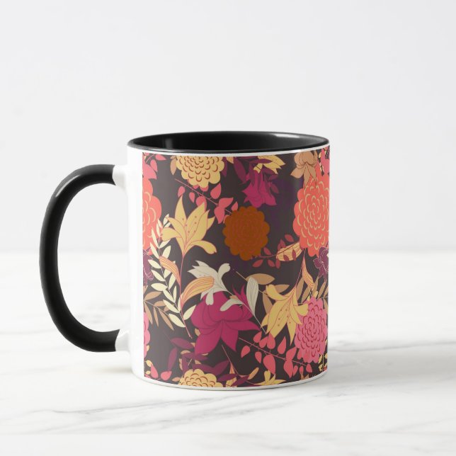 Caneca Fundo floral 2 (Esquerda)