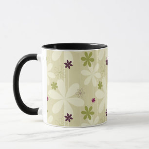 Caneca Fundo floral retro