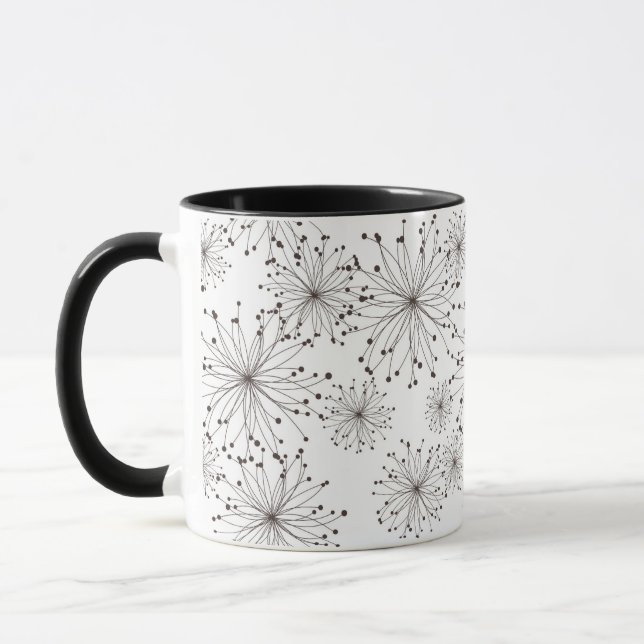 Caneca Fundo floral retro (Esquerda)