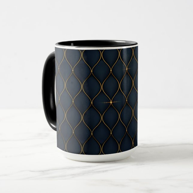 Caneca Fundo luxuoso com formas de ouro Mug (Frente Esquerda)