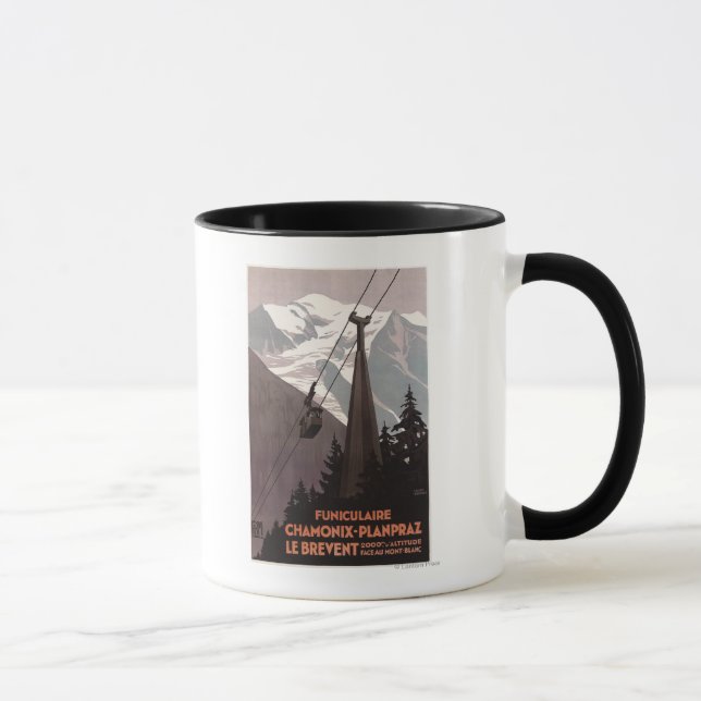 Caneca Funiculaire Le Brevent Cable Car Poster (Direita)