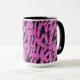 Caneca Funky Neon Pink e Impressão preto