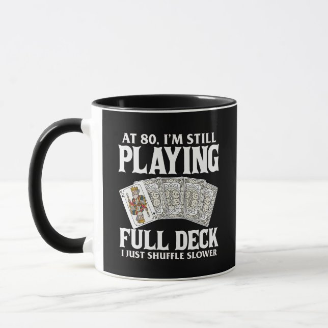 Caneca Funny 80th Birthday Card Player Mug  (Esquerda)