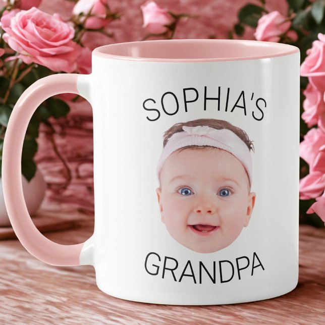 Caneca Funny Baby Face Grandpa Birthday Mug (Criador carregado)