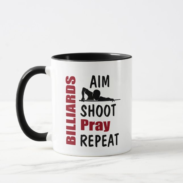 Caneca Funny Billiards Pool Table Aiming Joke (Esquerda)